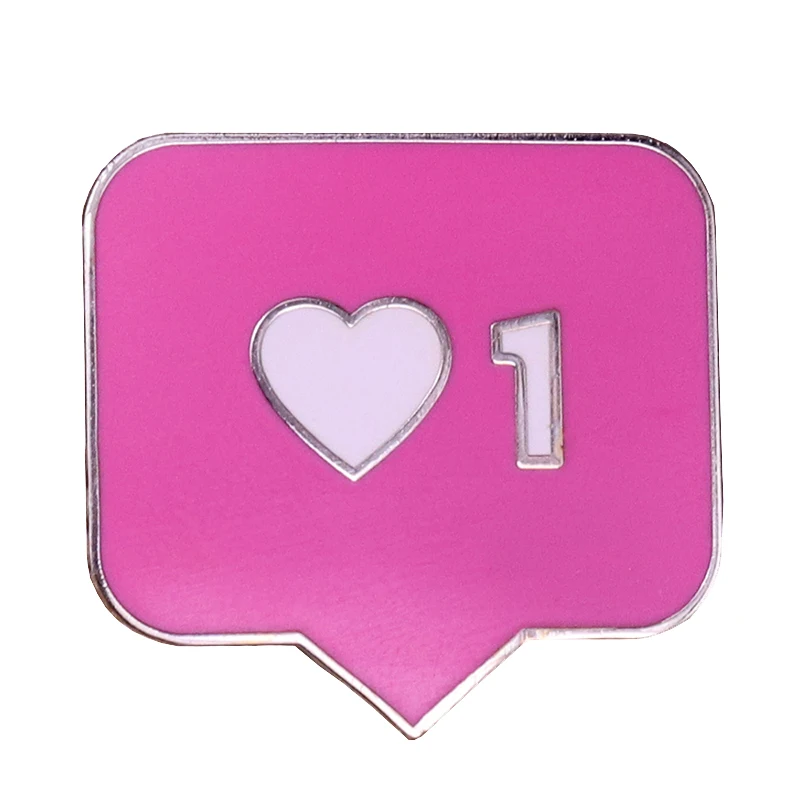 

Pink notification 1 like brooch social media pin speech bubble badge cute chat jewelry funny friends gift