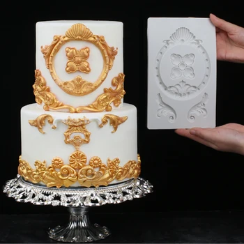 

European Retro Relief Gemstone Mould Silicone Mold Fondant Cake Decorating Tool Gumpaste Sugarcraft Chocolate Forms Bakeware