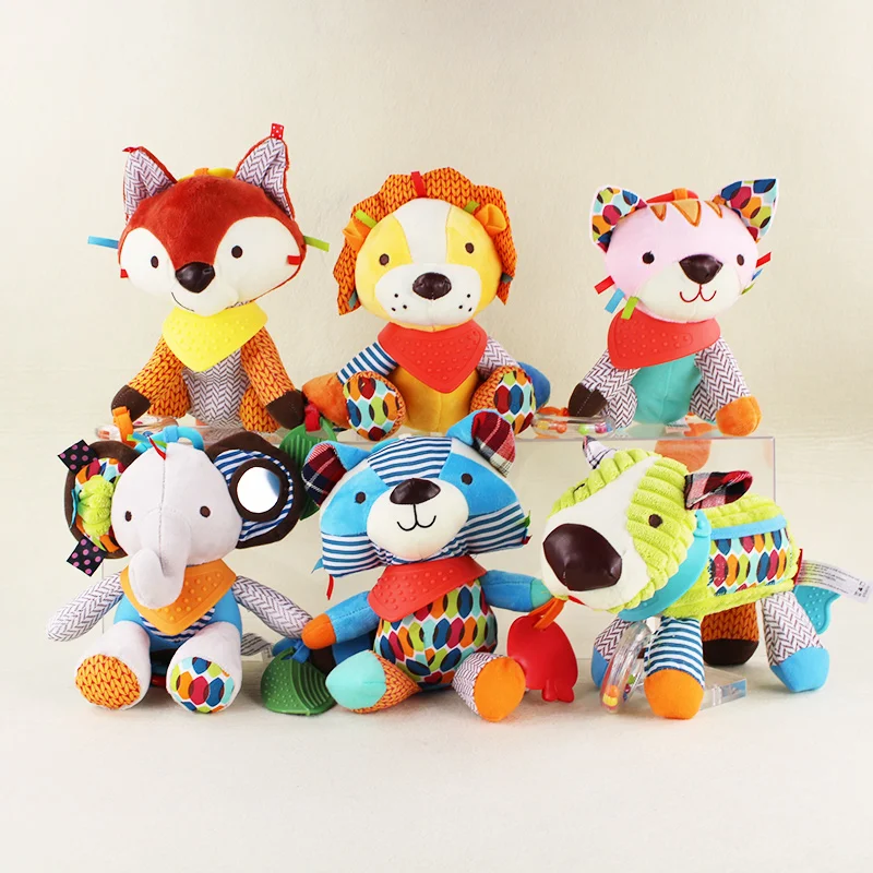 

6 Styles Animals Baby Elephant Dog Bear Calm Doll Towel Baby Plush Soft Stuffed Doll Toys For Kids Gifts