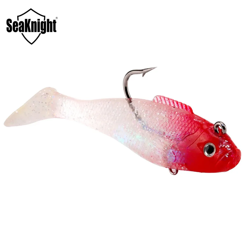 

SeaKnight SL005 4pcs Soft Fishing Lure 16g 90mm 3.54in Artificial Bait Sharp Hooks Swing Tail Soft Bait Saltwater/Freshwater