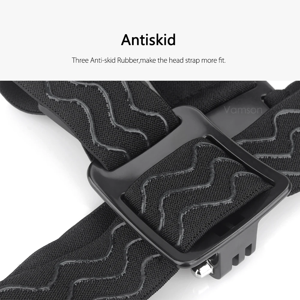 Vamson Head Strap for Gopro hero 9 8 7 Accessories Head Belt Strap Mount Adjustable for Gopro Hero 7 6 5 4 for SJCAM VP202-2