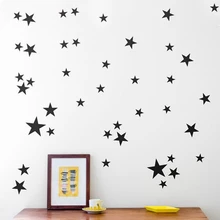 Виниловые наклейки на стены с золотыми звездами, декоративные наклейки на стены для детской комнаты, домашний декор