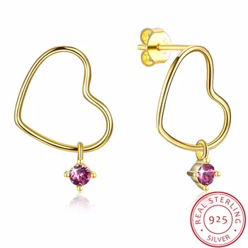 

LEKANI Crystal from Swarovski S925 Sterling Silver Jewelry Stud Earrings Women Earring Heart Austrian Rhinestone Elegant Fashion