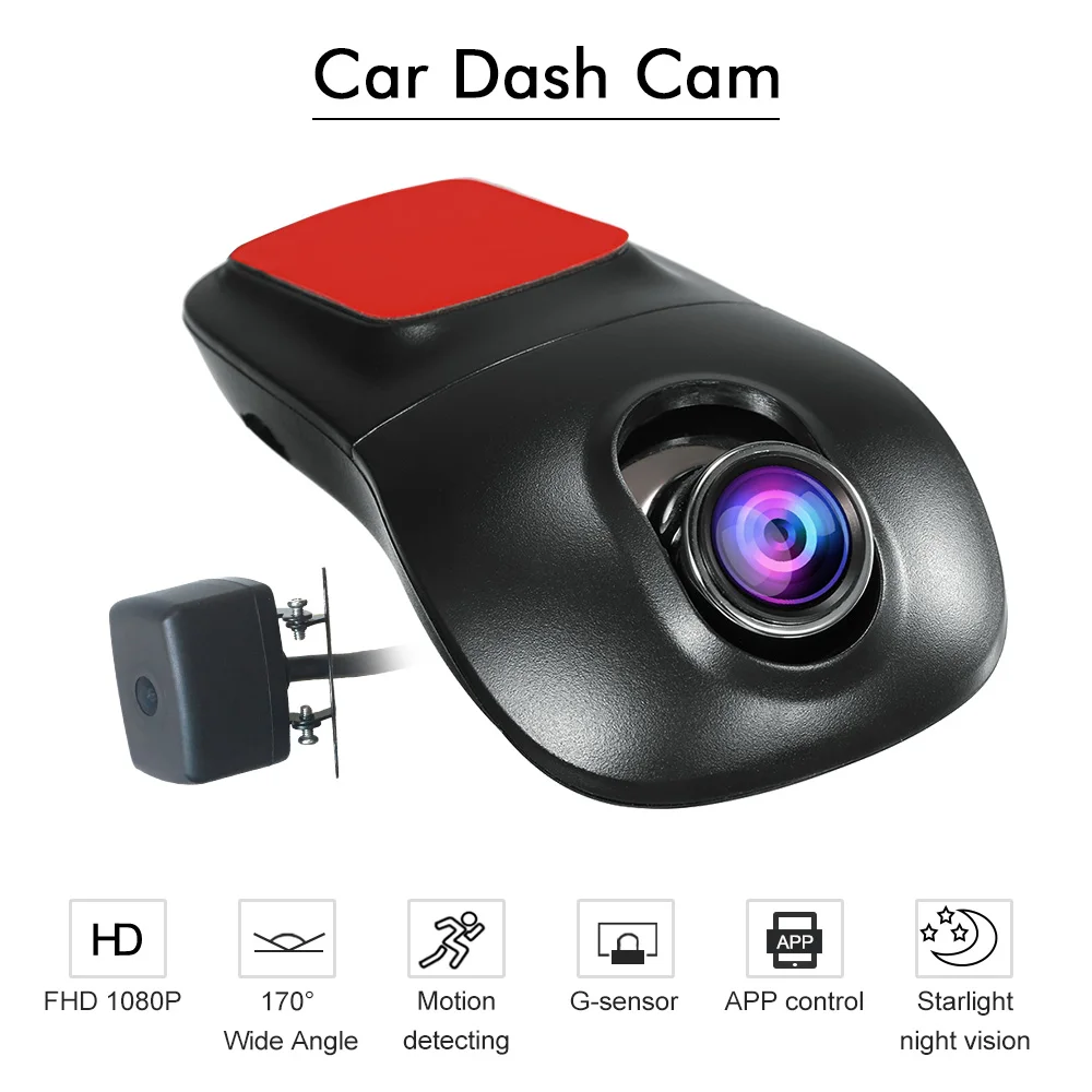 

Car DVR Camera Full HD Front+Rear Dual 1080P Video Recorder Novatek 96663 IMX 323 WiFi APP Control for iOS Android Devices