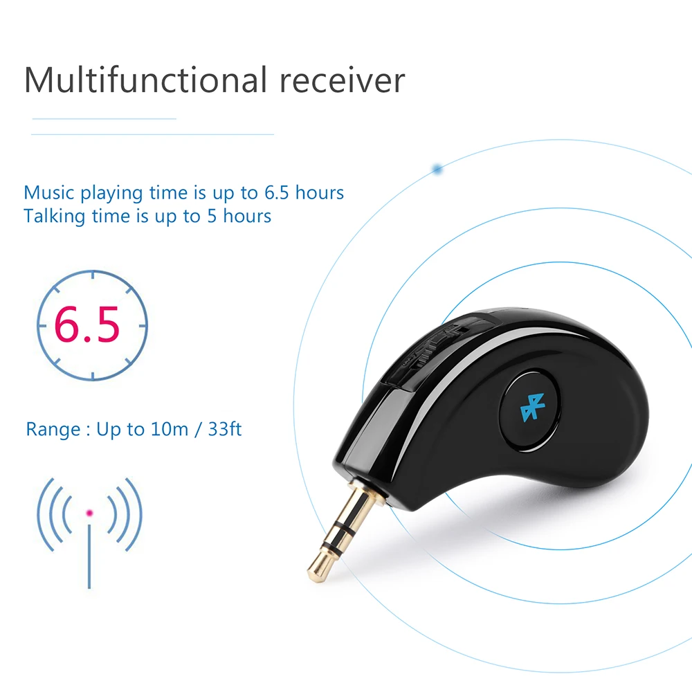 Fornorm беспроводной Bluetooth 4,2 приемник 3,5 мм штекер Адаптер встроенный аккумулятор для Iphone Andorid динамик стерео