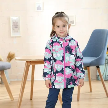 

Spring Flower Jacket with Velvet Splash Waterproof Hooded Trench Active Cartoon Cute Overcoat For Sport AAAA+Windbreaker