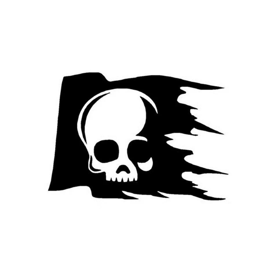 BlackSilverLaser 15.210.6CM Unique Creative Skull Flag Car Stickers Covering The Body Reflective Vinyl Decals  (1)