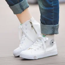Bébé Toile D’enfant High Top Shoes Enfants Blanc Respirant Sneakers Shoes garçons Filles Sport Dentelle Up Shoes Plat Bottes Taille 24 37