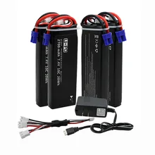 4pcs 7.4V 2700mAh 10C Hubsan H501S lipo battery Batteies with cable for charger Hubsan H501C rc Quadcopter Airplane drone Spar