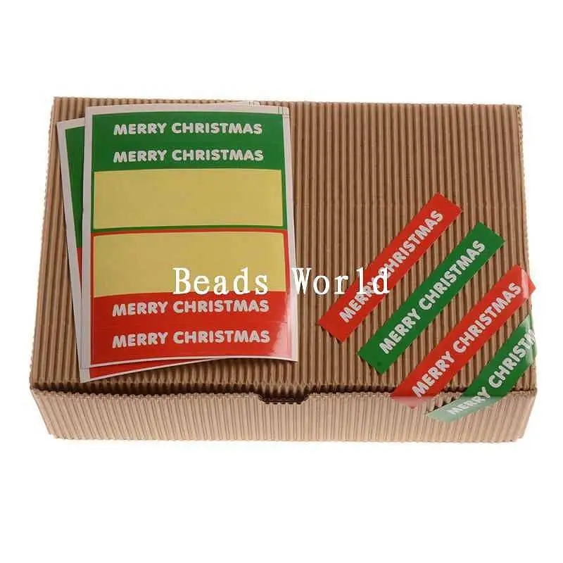 Hot Sale 120 Pcs 'Merry Christmas' Paper Labels Envelopes Box Seals Sticker Scrapbooking DIY ...