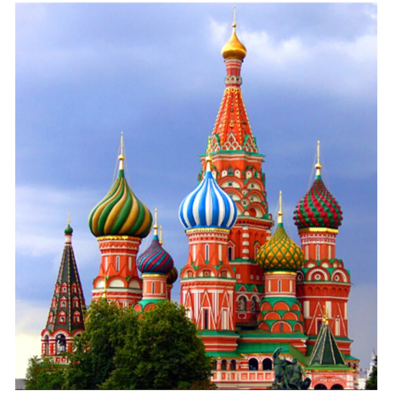 

5d diy diamond painting crystal partial round rhinestone landscape Europe Church Religion Cross Stitch Kits Mosaic Home Decor