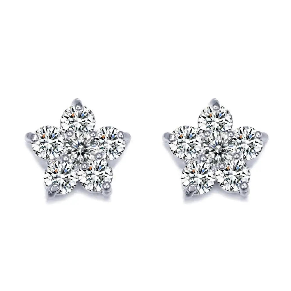 Star Flower UMODE, серьги-гвоздики в форме груши, циркония, капли воды, для женщин, модные ювелирные изделия, Brincos Pendientes Mujer Moda Oorbellen AUE0026 - Окраска металла: Star Flower