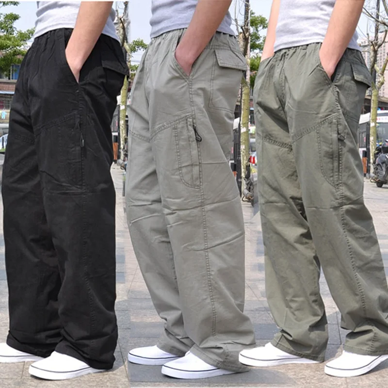 winter Men cargo cotton thick pants pocket zipper large size big 8XL 10XL 9XL 140KG out door casual safari style pants black 48 winter Men cargo cotton thick pants pocket zipper large size big 8XL 10XL 9XL 140KG out door casual safari style pants black 48
