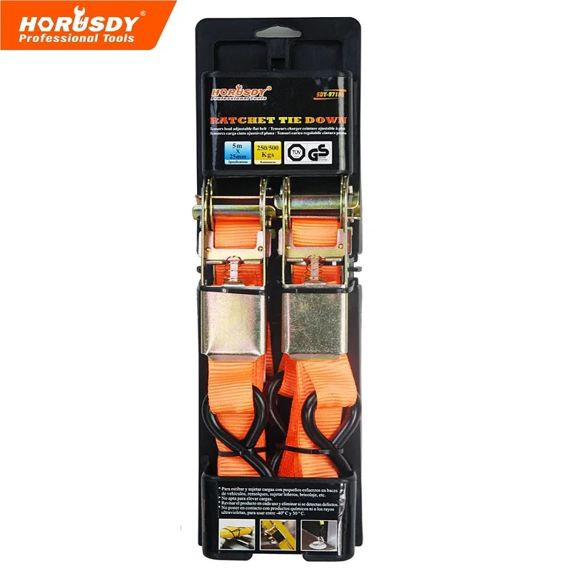 

Ratchet tie down S Hooks Buckle Metal Ratchet Tie Down Strap 5Mx2 Length Max Load 250Kg 2Pcs/Set