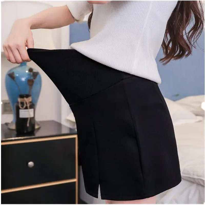 Модные юбки для беременных летние резинка на талии живота юбки с разрезом сбоку юбки для беременных женщин B0432