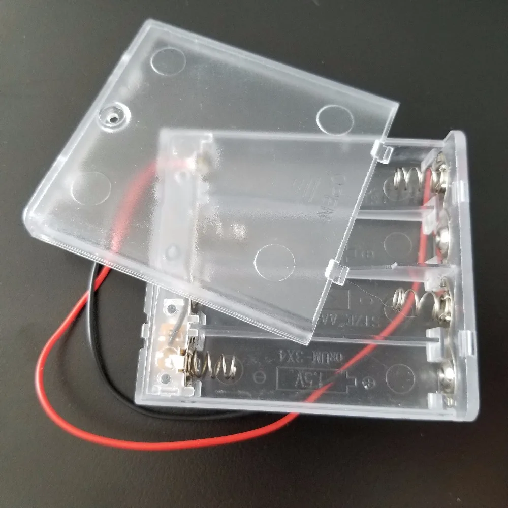 

1pc J034Y Half-transparent Battery Box with Red and Black Line Europe Sale at a Loss