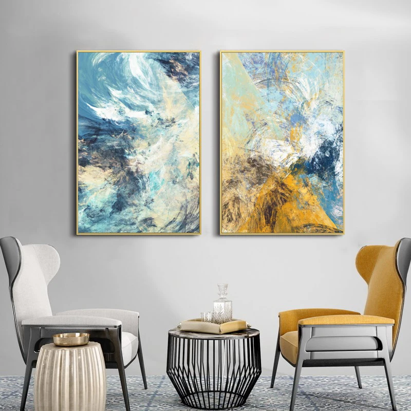 

Modern Abstract Posters and Prints Wall Art Canvas Painting Abstract Colored Line Pictures for Living Room Nordic Decor No Frame