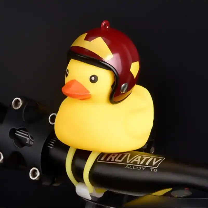 UK Funny Yellow Duck With Helmet Bicycle Bell Ring Bike Ride Horn Adult Kids Toy
