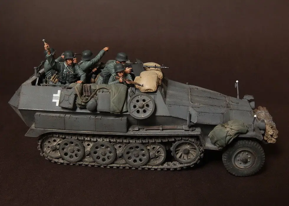 Новинка несобранный солдат panzer 1/35 в битве (5 фигурок) (без машины) набор из смолы