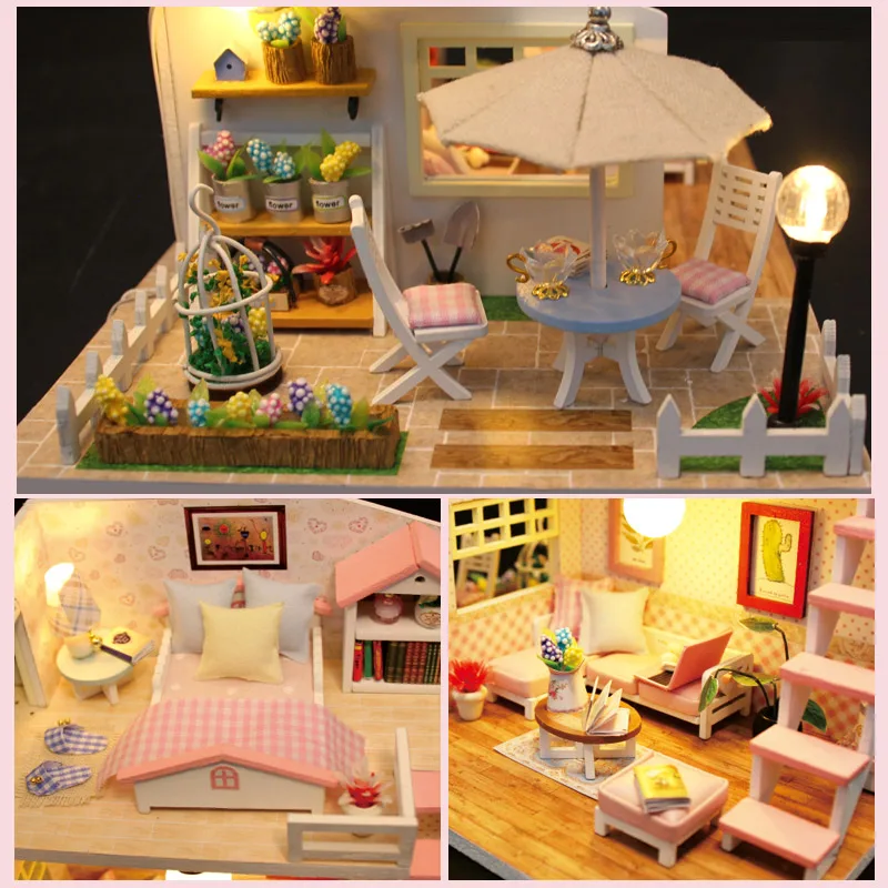 Кукольный дом Миниатюрный DIY кукольный домик с деревянная мебель для дома время ожидания Кофейня игрушки для детей подарок на день рождения M033