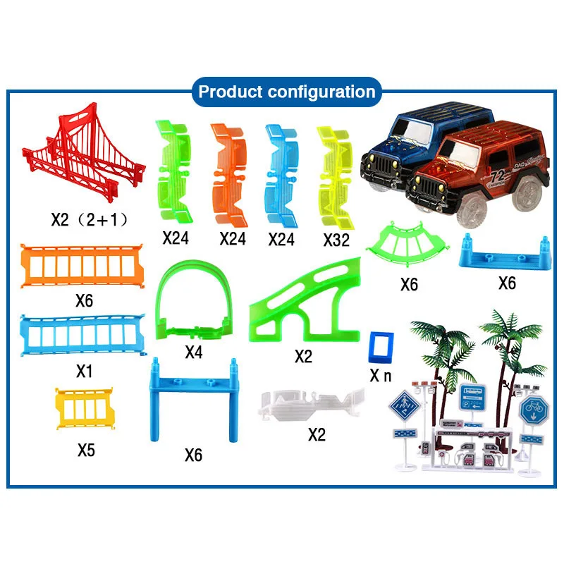 Подключение 2 типа железная дорога волшебный гоночный трек Игровой Набор Diy изгиб гибкий гоночный трек электронный флэш-светильник автомобиль игрушки для детей