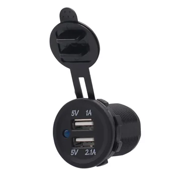

200Pcs/Lot Waterproof 12V/24V 3.1A DC Dual USB Port Car Cigarette Lighter Socket Charger Outlet Splitter