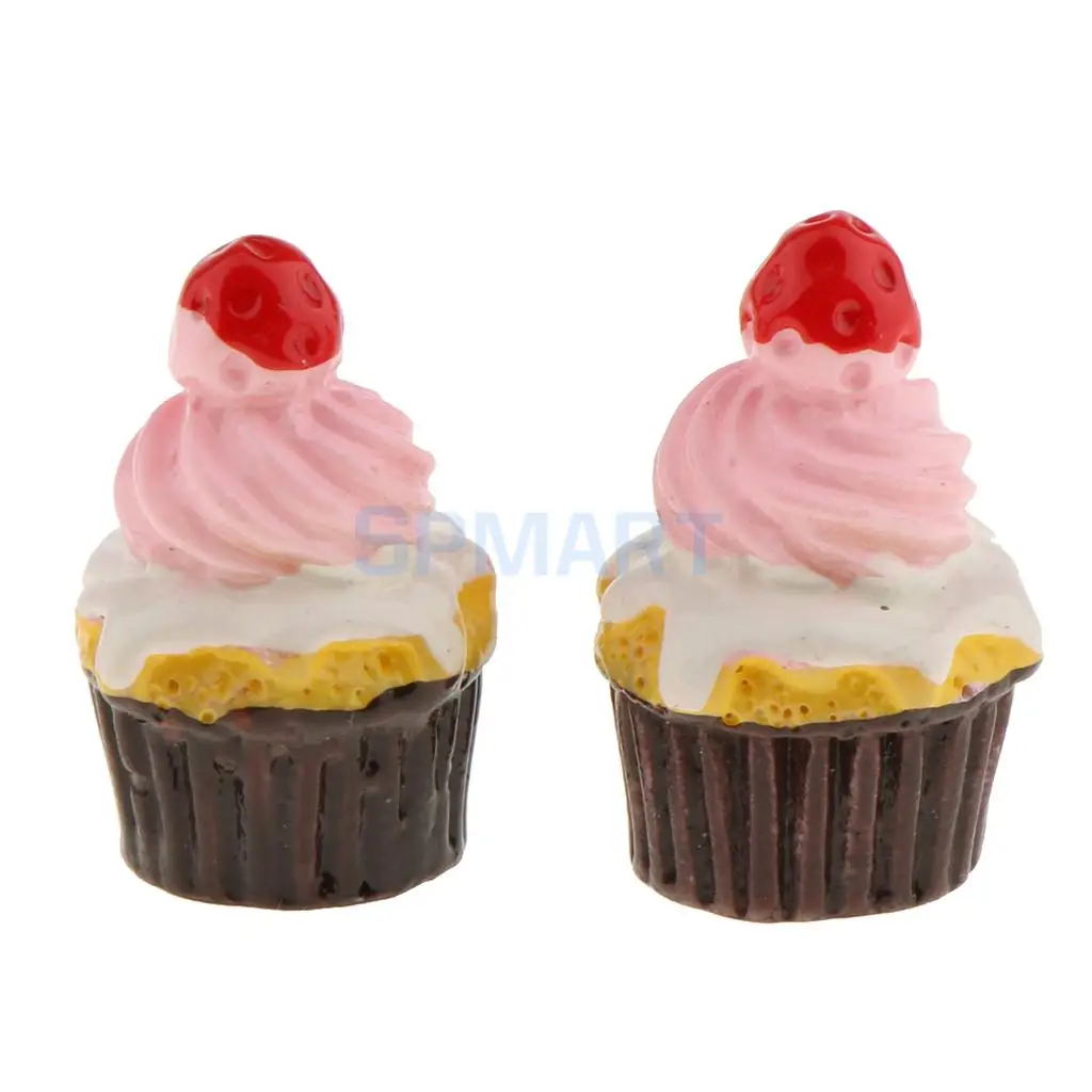 10 Pieces 1/12 Scale Dollhouse Miniatures Strawberry Dessert Cake Food