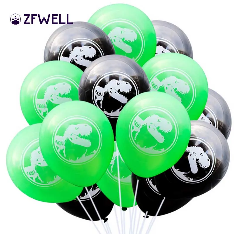 ZFWELL10pz/lot10 дюймовый черный зеленый круглый из латекса день рождения воздушный шар