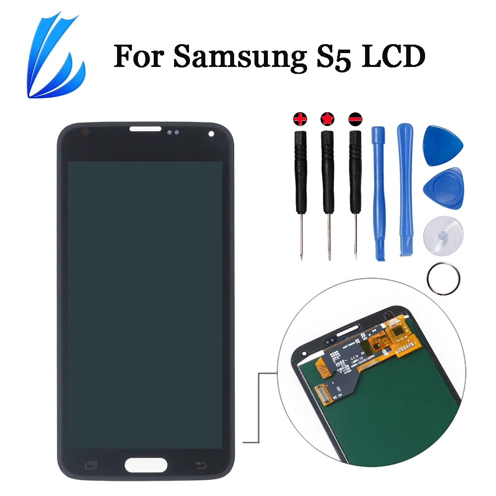 

LL TRADER 5.1'' LCD For Samsung S5 Touch Screen Display Samsung Galaxy S5 G900V Display Replacement Assembly Digitizer+Tools