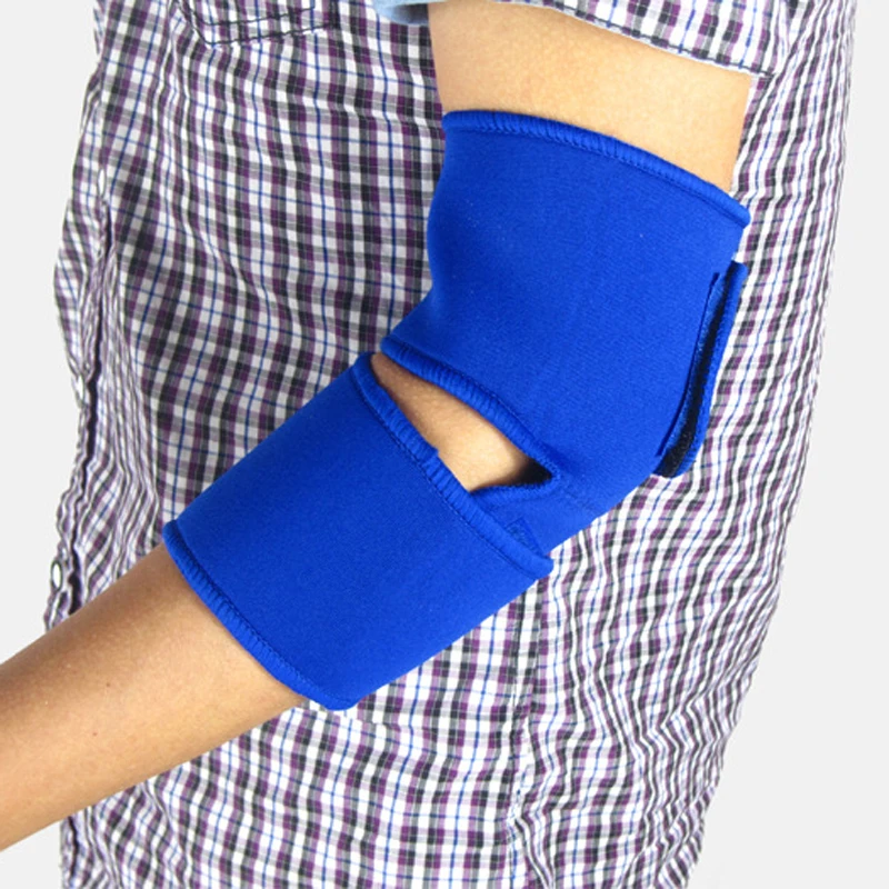 1pc Blue Elastic Elbow Pad Support Brace Basketball Sleeve Volleyball