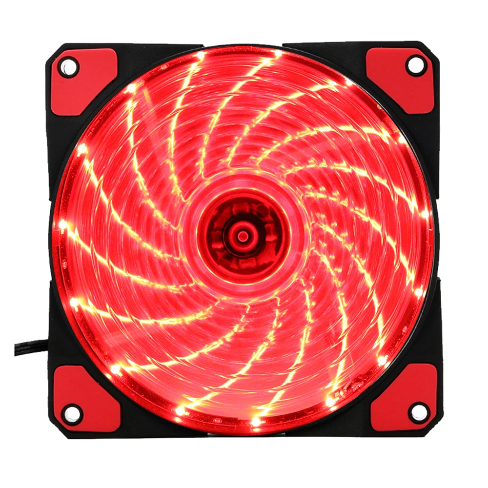 15 Lights LED PC Computer Chassis Fan Case Heatsink Cooler Cooling Fan DC 12V 4P 120