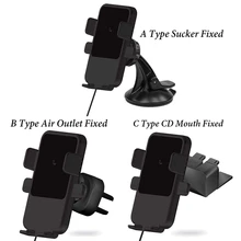 2 in 1 Universal Wireless Car Charger+Mobile Phone Holder 3 Type Air Outlet/Sucker/CD Mouth Fixed Charge For Samsung For Huawei