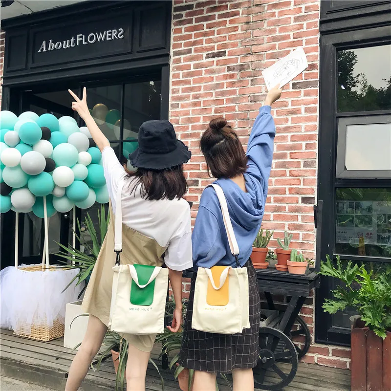 Menghuo Canvas Bag for Women 2018 Tote Ladies Casual Shoulder Bag Reusable Shopping Bags Beach Bag Female Cotton Cloth HandbagIMG_6274
