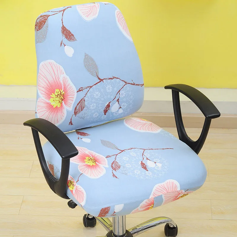 Съемные эластичные чехлы на кресла офисные компьютерные чехлы для стульев с цветочным принтом тянущийся вращающийся подъемник сидения - Цвет: 6