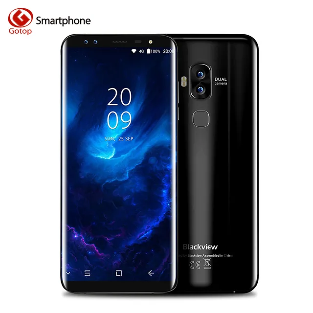 Best Offers Blackview S8 18:9 Screen Smartphone 5.7 inch Android 7.0 MTK6750T Octa Core Cell Phone 4GB RAM 64GB ROM Four Camera Mobile Phone