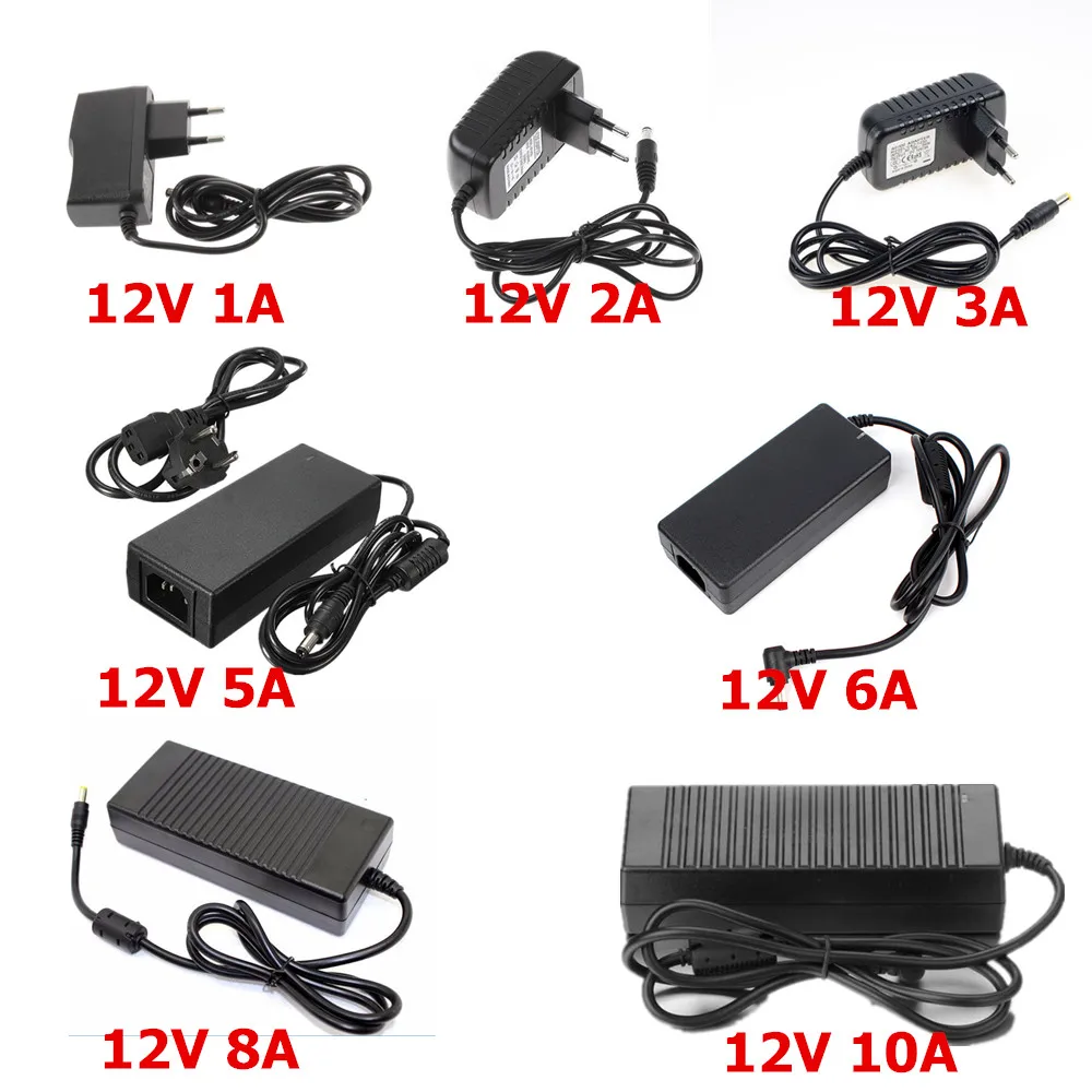 12 В источник питания AC100~ 240 В до 12 В светодиодный драйвер 1A 2A 3A 5A 6A 8A 10A трансформатор низкого напряжения для светодиодной ленты HD плеер CCTV маршрутизатор