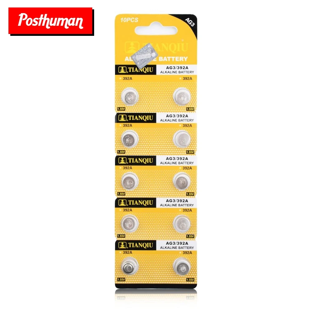 

AG3 10pcs 1.55V Button Battery For Watches Calculators Alkaline Coin Cell Button Batteries 384 392 SR41W SR41 L736