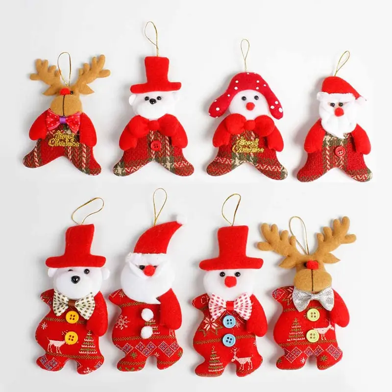 Christmas Hang Decoration Santa Claus Elk Snowman Tree Hanging Ornaments Gift Reindeer Toy Doll Christmas Hang Decorations
