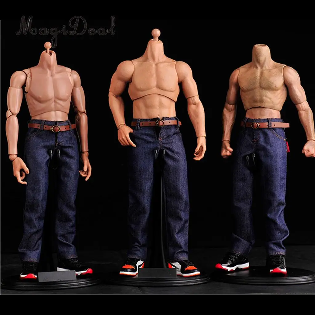 MagiDeal Top Quality 1Pc 1/6 Scale Male Classic Denim Jeans Pants with Belt for 12 Inch Action Figure Body Hot Toy Accessory