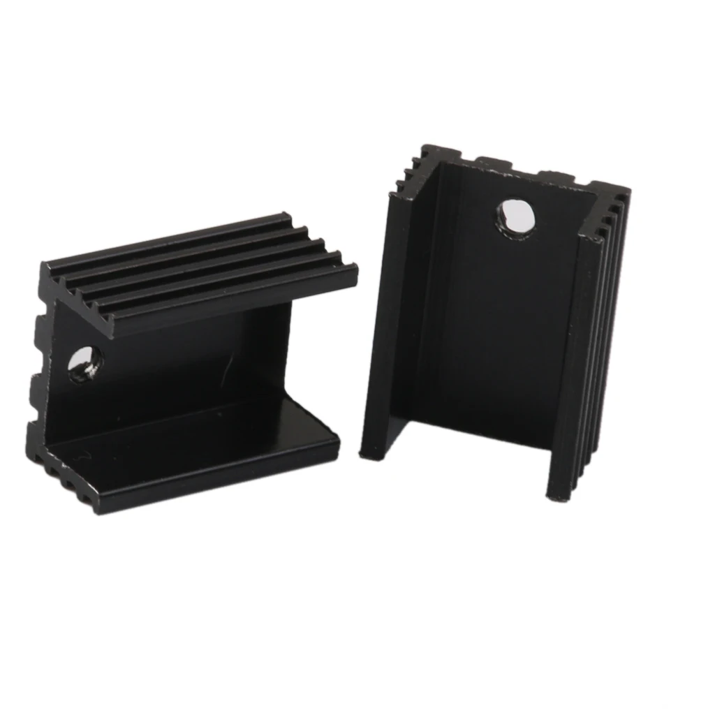 10Pcs Black 20x15x10mm Aluminum Heat Sink Cooling Fin for TO-220 Triode IC
