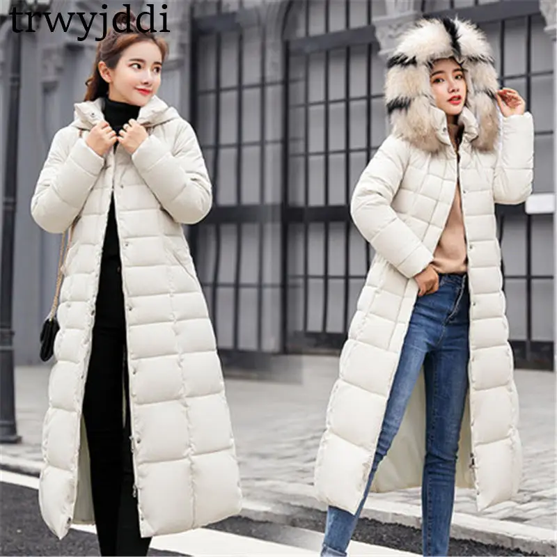 

2018 New Fashion Warm Autumn Winter Jacket Women Coat Hoody Winter Coat Slim X Long Women Parka Warm Womens Down Jacket N48