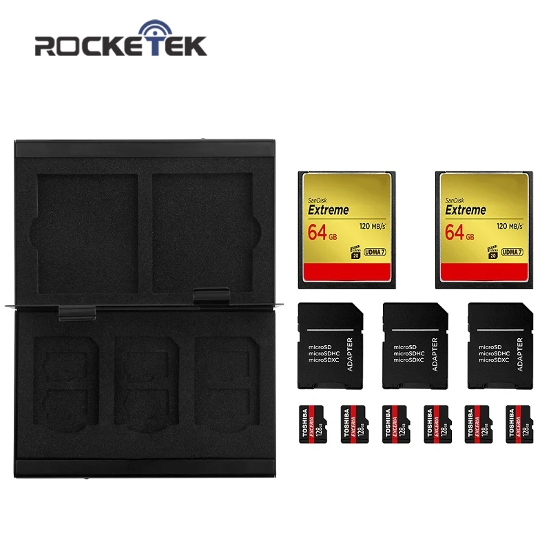 Rocketek алюминиевый чехол для хранения карт памяти sd microsd/micro с 3 6 micro и CF