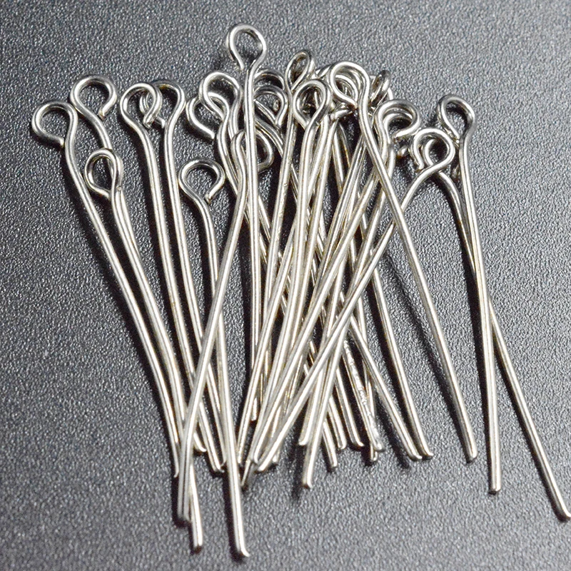 FLTMRH 50pcs 30x0.7mm Approx 9 pin Eye pins T Shape Heads pins For