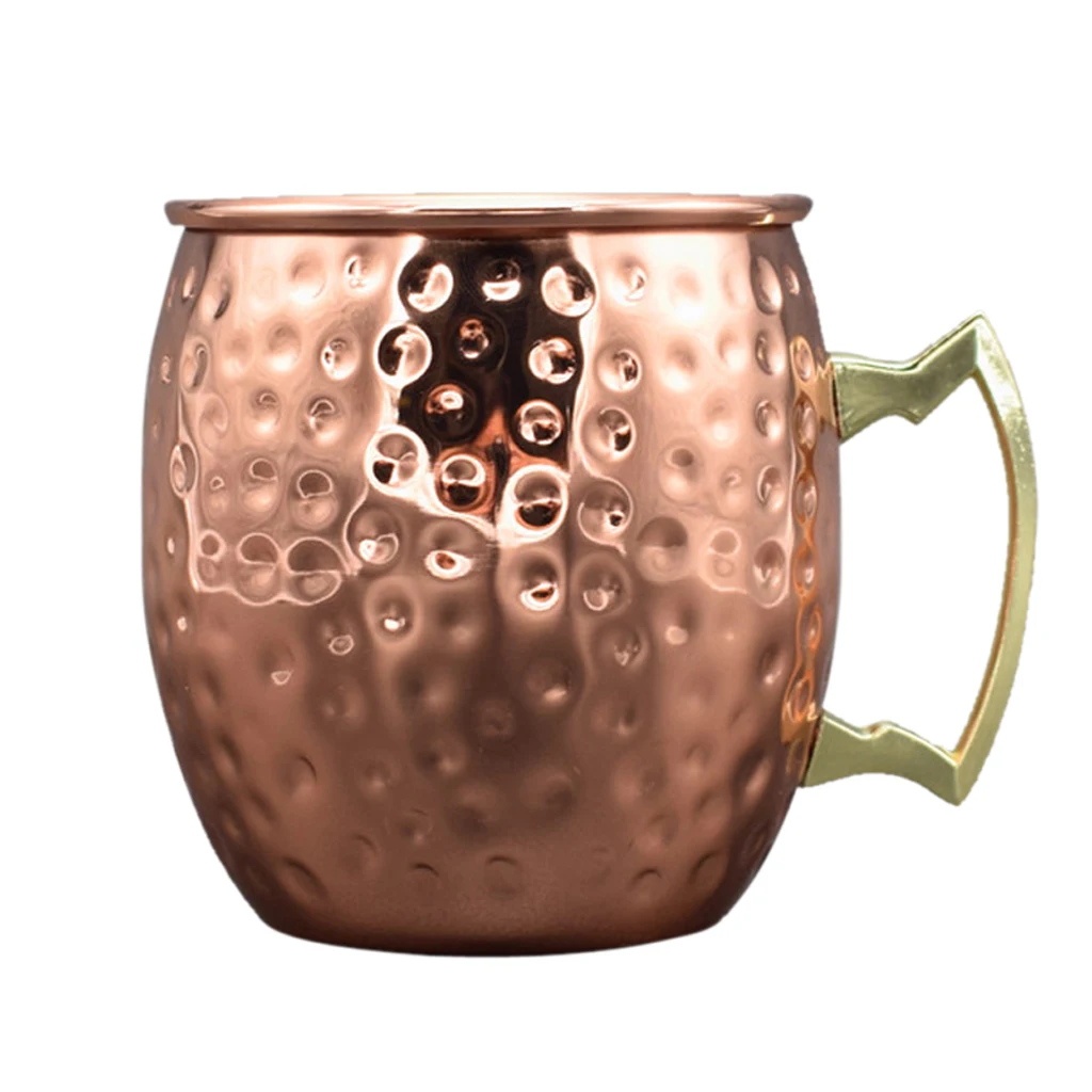 Moscow Mule Copper Mugs Set of 6  Solid Stainless Steel Handcrafted Copper Finish Mug for Cocktail 530ML