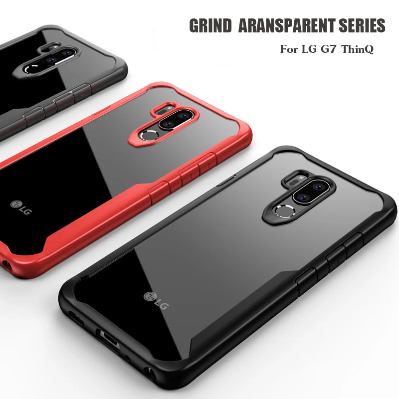 

For LG G7 Case Soft Silicone+Transparent PC Armor Shockproof Back cover Case for LG G7 ThinQ LG G7 Full Cover phone shell