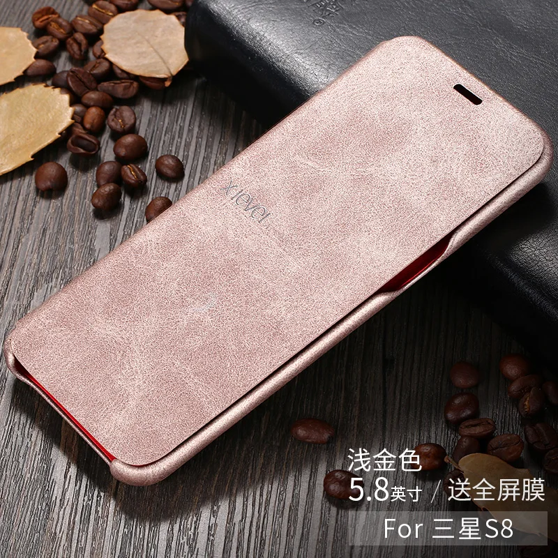 Роскошный классический кожаный чехол книжка X Level в стиле ретро для Samsung Galaxy S10 S8 S9