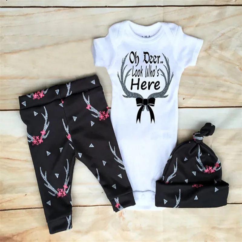Baby summer clothes newborns 3pcs Romper+hat+pants baby suit Cartoon Children's clothing Sets Baby summer clothes newborns 3pcs Romper+hat+pants baby suit Cartoon Children's clothing Sets