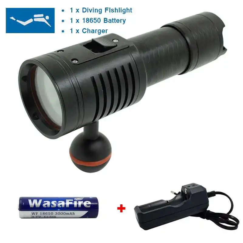 

4*White+2*Red Led Diving Flashlight 18650 Dive Torch Underwater Photography Video Light Lamp Waterproof LED Scuba Photo Lighting