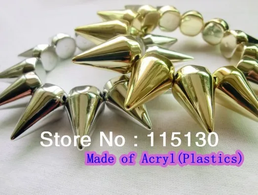 

Gothic Golden Punk Rock Spike Rivets Bracelets Bangles Stretched Silver Plated Studs Elastic Stretch Bracelets For Women Man