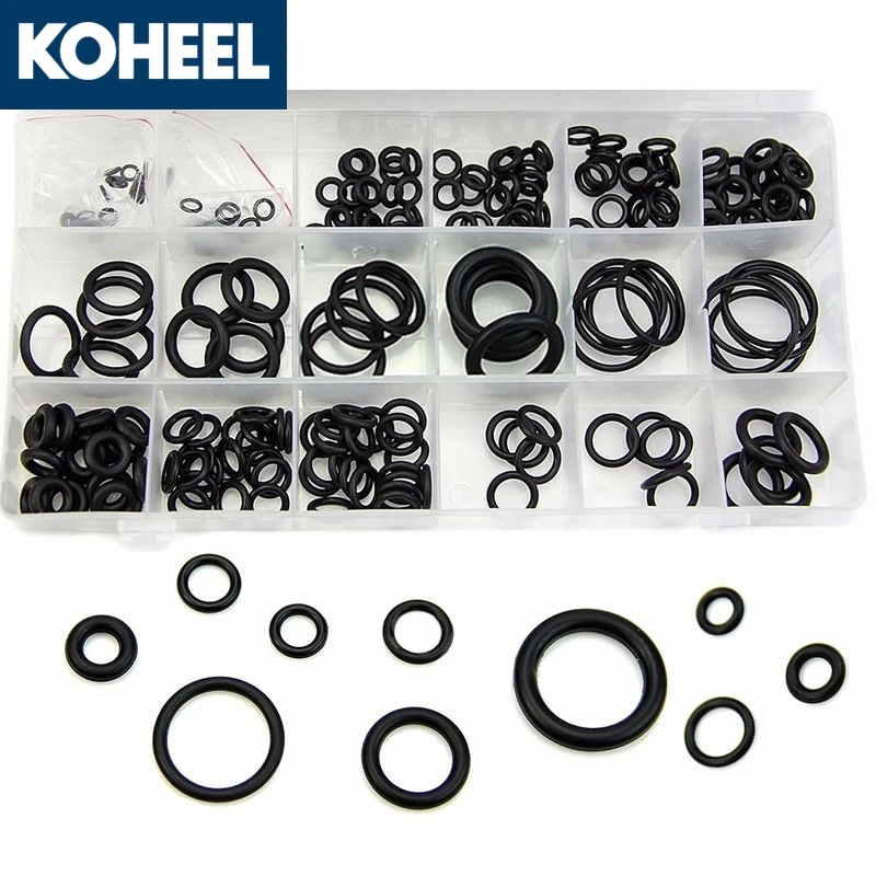 KOHEEL 225pcs/lot Black Rubber O Ring 18 Sizes Washer Automotive Air